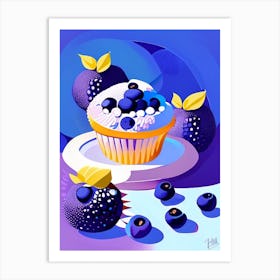 Blueberry Muffins Dessert Pop Matisse 2 Flower Art Print