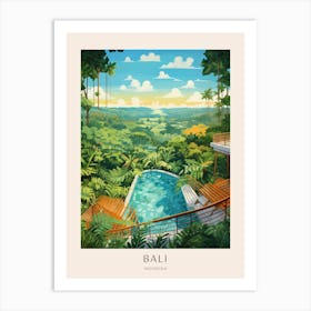 Bali, Indonesia 4 Midcentury Modern Pool Poster Art Print