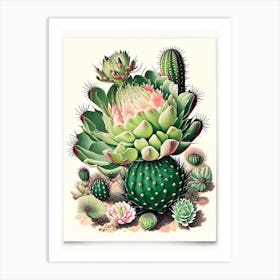 Cactus Flower 2 Floral Botanical Vintage Poster Flower Art Print