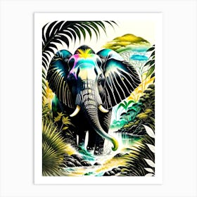 Elephant In The Jungle 2 Art Print