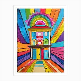 Rainbow House-Reimagined Art Print