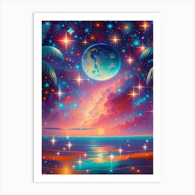 Fantasy Galaxy Ocean 10 Art Print