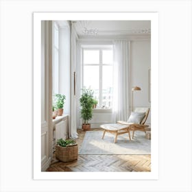 White Living Room 1 Art Print