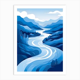 Blue River In The Mountains 1 Art Print