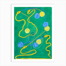 Hilma Af Klint - Chaos primordial, No.13, hilma af Klint abstract design, green yellow, blue Art Print