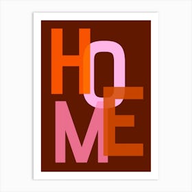 Home Typography Retro Pink Orange Art Print