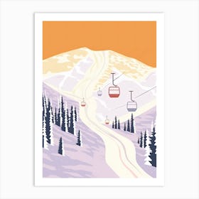Taos Ski Valley   New Mexico, Usa, Ski Resort Pastel Colours Illustration 0 Art Print