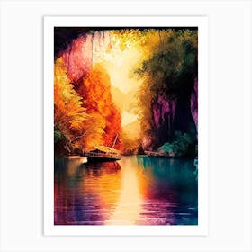 The Puerto Princesa Underground River Watercolour Art Print