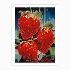 Vintage Strawberries Pop Art Photography Inspired 2 Art Print