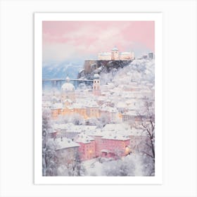 Dreamy Winter Painting Salzburg Austria 4 Art Print