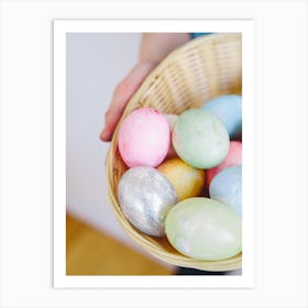 Easter Eggs In A Basket 11 Art Print