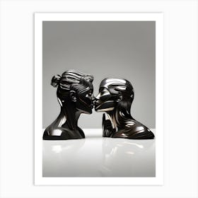 Kissing Women Art Print