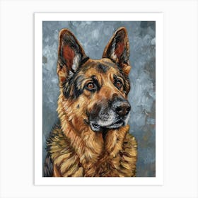 German Shepherd Acrylic Painting 6 Art Print