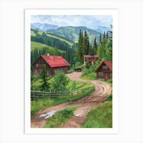 Village In The Mountains 3 Art Print