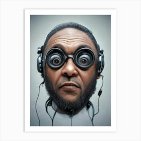 Man With Headphones 17 Art Print