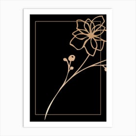 Gold Leaf on Black 7 Art Print