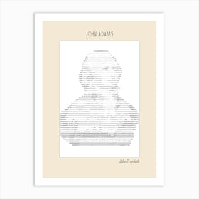 Ascii Art Minimalist – John Adams – John Trumbull (Ascii Art) Art Print