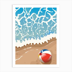 Beach Ball On The Sand Art Print