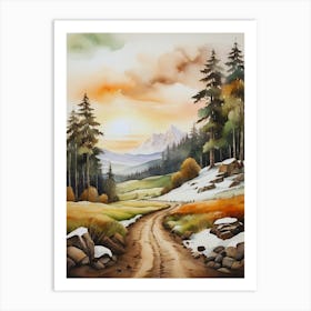 Sunset In The Mountains 2 Art Print