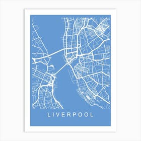 Liverpool Map Blueprint Art Print