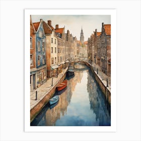 Canal Belt Amsterdam Vintage Painting (29) Art Print