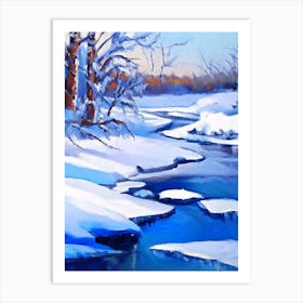 Frozen River Waterscape Impressionism 1 Art Print