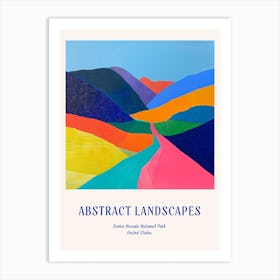 Colourful Abstract Sierra Nevada National Park Usa 3 Poster Blue Art Print