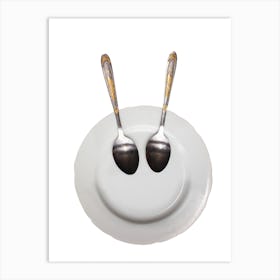 Two Spoons On A Plate Art Print