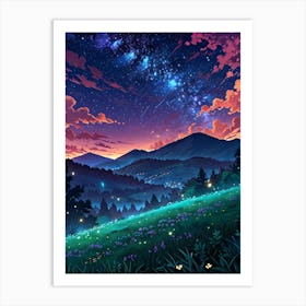 Night Sky Anime aesthetic 31 Art Print