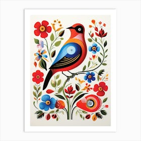 Scandinavian Bird Illustration Sparrow 2 Art Print