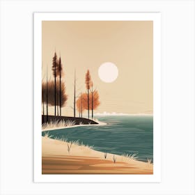 Autumn , Fall, Landscape, Inspired By National Park in the USA, Lake, Great Lakes, Boho, Beach, Minimalist Canvas Print, Travel Poster, Autumn Decor, Fall Decor 17 Art Print