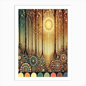 Gustav Klimt Print Sun Forest Trees Painting Klimt Exhibition Poster Painting Floral Decor Full Art Print Forest 1 Art Print