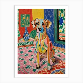 Dog In A Room Style Henri Matisse 1 Art Print