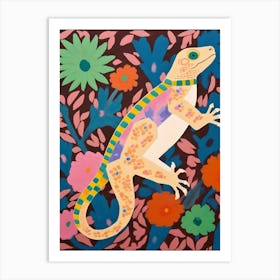 Maximalist Animal Painting Lizard Art Print