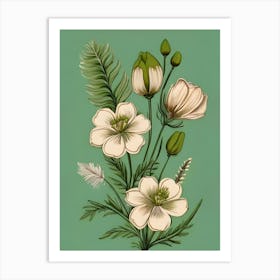 White Flowers Art Print