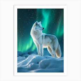 White Wolf. Generated with AI. Art Print 2 Poster