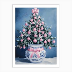 Pink Christmas Tree 2 Art Print