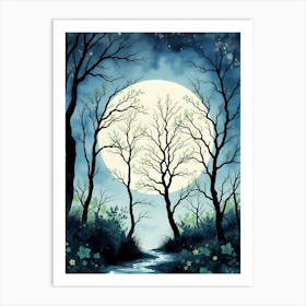 Full Moon In The Forest 7 Art Print