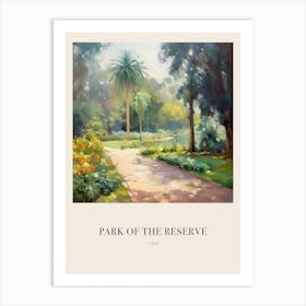 Park Of The Reserve Lima Peru 3 Vintage Cezanne Inspired Poster Art Print