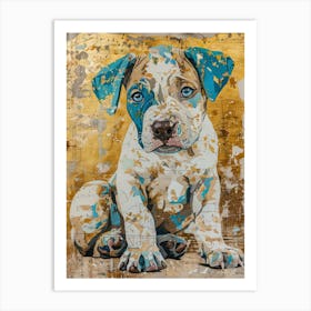 Puppy Dog Gold Effect Collage 3 Art Print