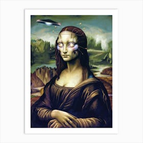 Alien Mona Lisa 1 Art Print