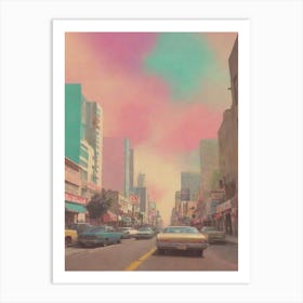 Street Scene In Los Angeles Art Print