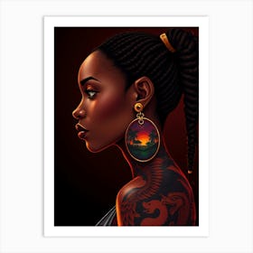 Tattooed Woman 2 Art Print