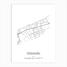 Orbetello,Italy Minimalist Map Póster