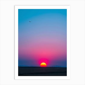 Sunset Over The Prairie Poster