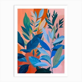 'Blue Leaves' 3 Art Print