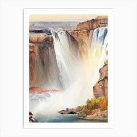 Shoshone Falls, United States Water Colour  (2) Art Print