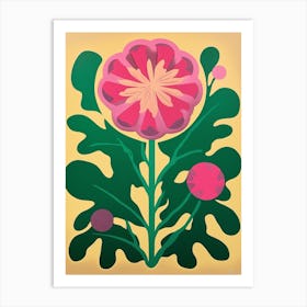 Cut Out Style Flower Art Globe Amaranth Art Print