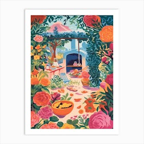 House Garden Vintage 3 Art Print