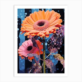 Surreal Florals Gerbera Daisy 1 Flower Painting Art Print